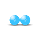 Doppelter Massageball aus Ebonit Ø 13cm |   Bleu ciel
