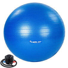 Gymnastikball 65 cm Blau mit Fusspumpe