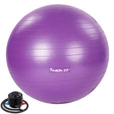 Gymnastikball 65 cm Violett mit Fusspumpe