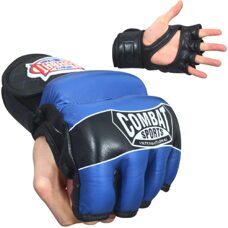 MMA Hybrid Fight Handschuhe blau L