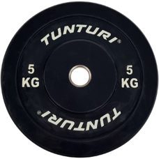 Tunturi Bumper Plate Hantelscheiben 50 mm 5 kg Einzeln Schwarz