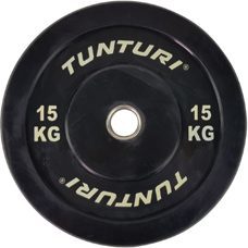 Tunturi Bumper Plate Hantelscheiben 50 mm 15 kg Einzeln Schwarz