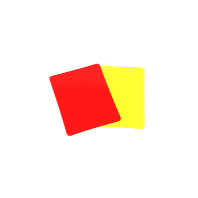 PVC-Schiedsrichterkarten (2er-Set, 1 rot und 1 gelb)