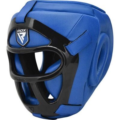 RDX T1F Kopfschutz blau M mit abnehmbarem Gesichtsschutzgitter